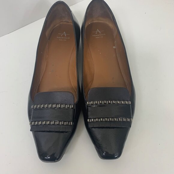 Aquatalia Monica Naplak Flats in Black Patent Leather Size 9 - Picture 5 of 8